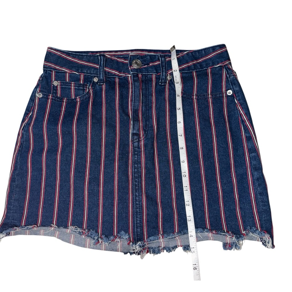 American Eagle Outfitters Blue and Red Striped Mini Skirt Size 4 - Picture 3 of 9